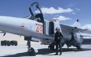 Rob Zettel next to a MiG 23MS
