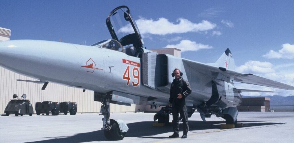 Rob Zettel next to a MiG 23MS